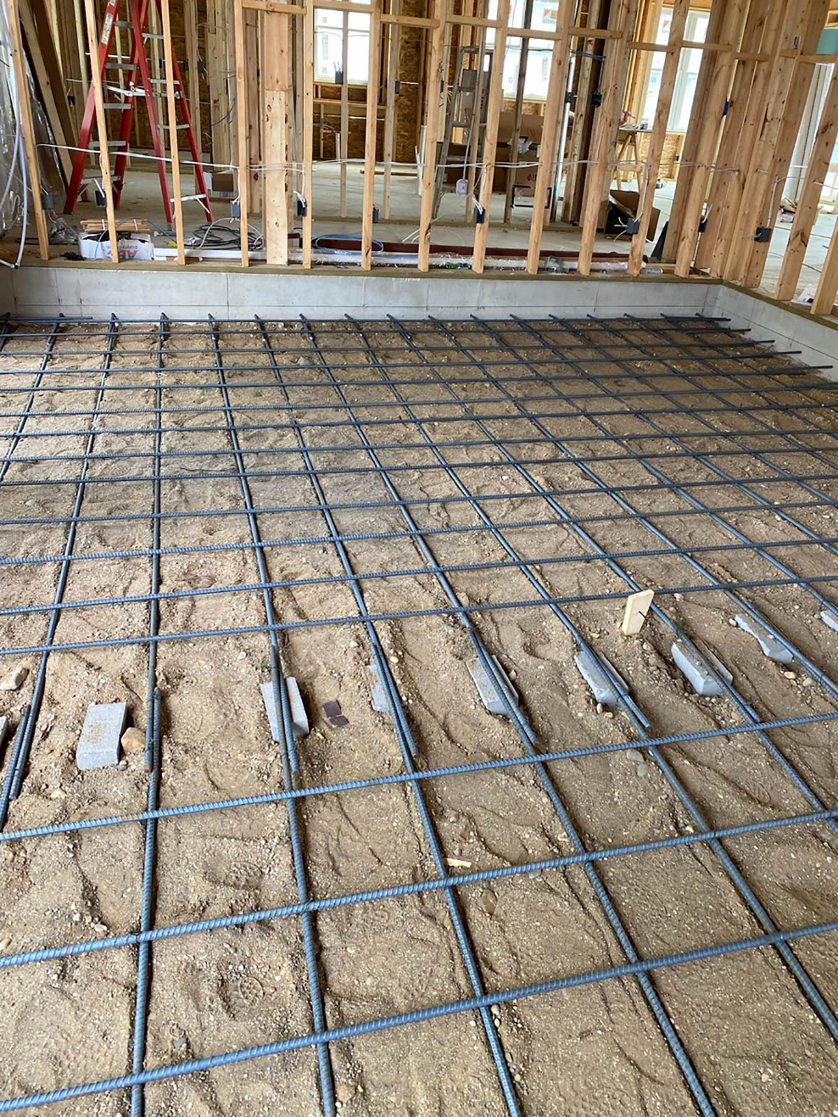rebar for concrete basement floor