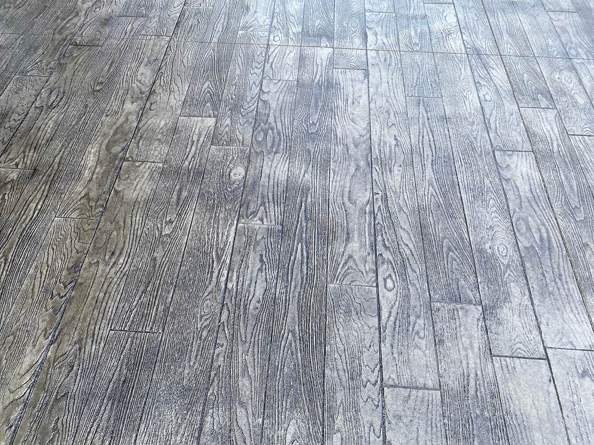 stamped concrete with wood grain